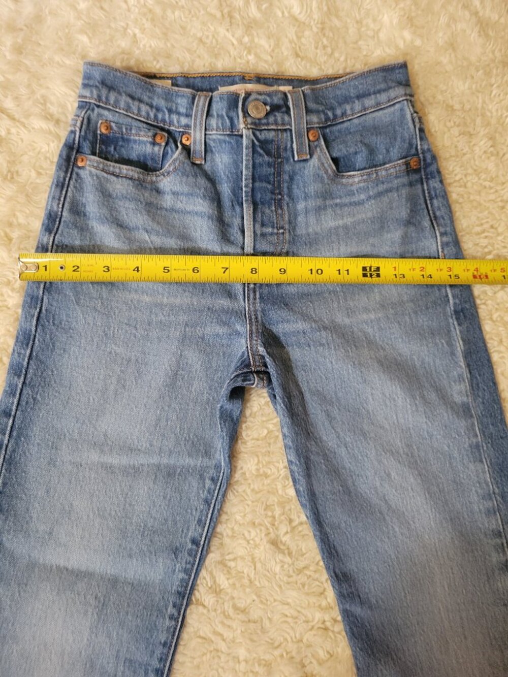 Levi's Wedgie Straight in Jazz Jive Sound Med Blue | 23 | 24" Inseam - Picture 8 of 16